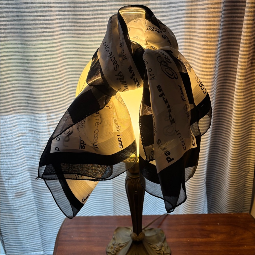 Black and White Sheer Scarf